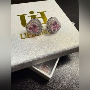 Heart-Shaped Plated Silver r Earrings